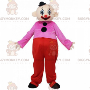 Στολή μασκότ κλόουν BIGGYMONKEY™ με μαύρο μίνι καπέλο -