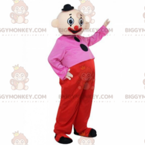 Klovni BIGGYMONKEY™ maskottiasu mustalla minihattulla -