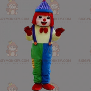 Clown BIGGYMONKEY™ Maskottchenkostüm mit roten Haaren -