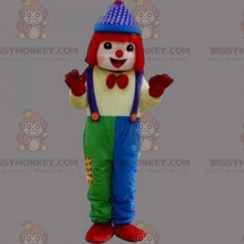 Costume da Clown BIGGYMONKEY™ da mascotte con capelli rossi - Costume da Clown BIGGYMONKEY™ da mascotte con capelli rossi -