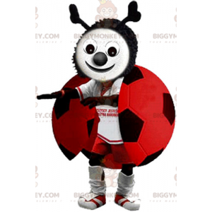 Kostým maskota Ladybug BIGGYMONKEY™ ve fotbalovém oblečení –