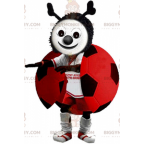 Στολή μασκότ Ladybug BIGGYMONKEY™ σε ποδοσφαιρική στολή -