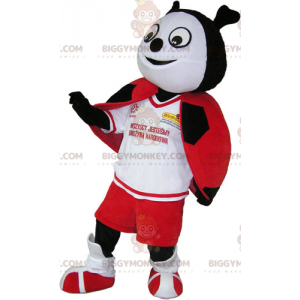Στολή μασκότ Ladybug BIGGYMONKEY™ σε ποδοσφαιρική στολή -