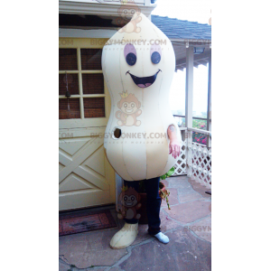 Giant Smiling White Peanut BIGGYMONKEY™ Mascot Costume -