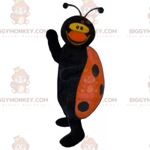 Smiling Black and Red Ladybug BIGGYMONKEY™ Mascot Costume -