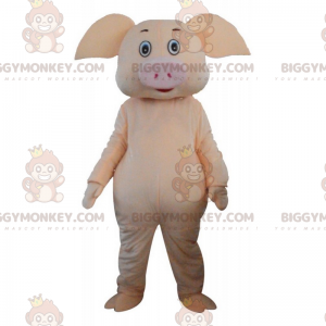 BIGGYMONKEY™ Mascot Costume Yellow Pig With Big Ears -