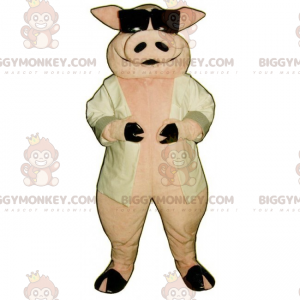 BIGGYMONKEY™ Pig and Dark Glasses Mascot Costume -