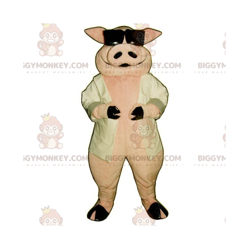 Kostium maskotki świnia i ciemne okulary BIGGYMONKEY™ - Kostium maskotki świnia i ciemne okulary BIGGYMONKEY™ -