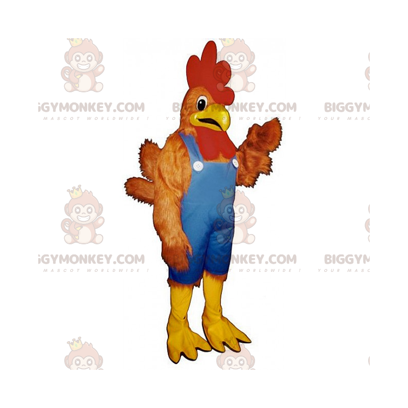 Rooster In Overalls BIGGYMONKEY™ Mascot Costume - Rooster In Overalls BIGGYMONKEY™ Mascot Costume -