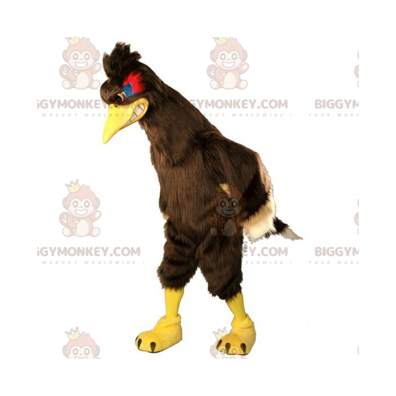 Traje de mascote de galo marrom com crista BIGGYMONKEY™ – Traje de mascote de galo marrom com crista BIGGYMONKEY™ –