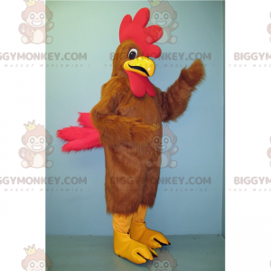 Brown Rooster with Big Red Crest BIGGYMONKEY™ Mascot Costume -