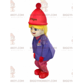 BIGGYMONKEY™ Liten blond flicka i maskotdräkt för skidor - Pojkar och flickor maskot - BIGGYMONKEY_0188 - BiggyMonkey.com