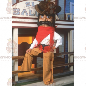 Cowboy BIGGYMONKEY™ Maskottchenkostüm mit großem Hut -