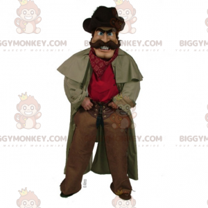Cowboy BIGGYMONKEY™ Mascot Costume with Long Coat -