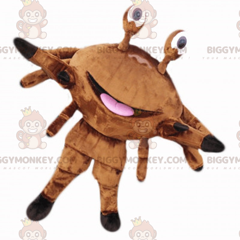 Brun krabba Stort leende BIGGYMONKEY™ maskotdräkt - BiggyMonkey Brun krabba Stort leende BIGGYMONKEY™ maskotdräkt - BiggyMonkey