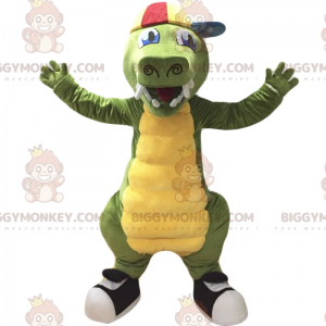 Crocodile BIGGYMONKEY™ Mascot Costume with Cap and Sneakers -