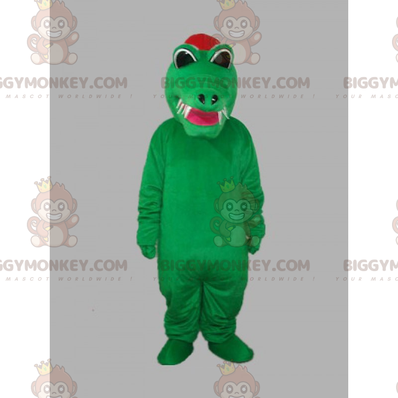 Krokotiili terävillä hampailla BIGGYMONKEY™ maskottiasu - Krokotiili terävillä hampailla BIGGYMONKEY™ maskottiasu -