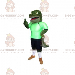 Crocodile BIGGYMONKEY™ Mascot Costume In Soccer Suit -