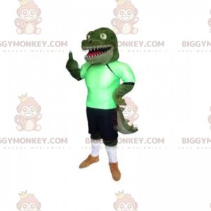 Στολή μασκότ Crocodile BIGGYMONKEY™ με κοστούμι ποδοσφαίρου - Μασκότ κροκόδειλου - BIGGYMONKEY_015545 - BiggyMonkey.com