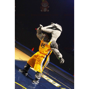 Costume de mascotte BIGGYMONKEY™ de tapir de tamanoir gris et
