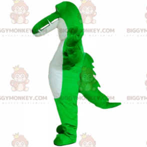 Neon Green and White Crocodile BIGGYMONKEY™ Mascot Costume –