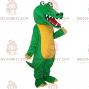 Green Crocodile and Yellow Belly BIGGYMONKEY™ Mascot Costume -