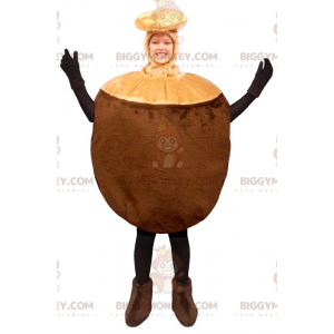 Στολή μασκότ BIGGYMONKEY™ με Giant Brown Coconut - Μασκότ τροφίμων - BIGGYMONKEY_01895 - BiggyMonkey.com