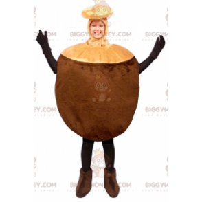 Riesiges braunes Kokosnuss-BIGGYMONKEY™-Maskottchen-Kostüm -