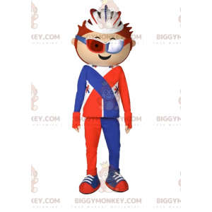 Bicyclist BIGGYMONKEY™ Mascot Costume with Helmet -