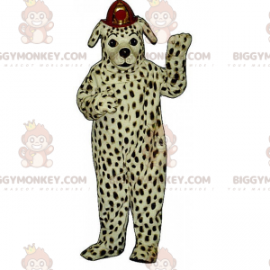 Dalmatian BIGGYMONKEY™ Mascot Costume with Fire Helmet -