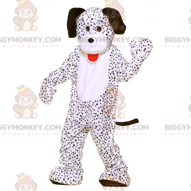 Fantasia de mascote BIGGYMONKEY™ dálmata com orelhas pretas – Fantasia de mascote BIGGYMONKEY™ dálmata com orelhas pretas –