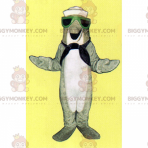 BIGGYMONKEY™ Μασκότ Κοστούμι Γκρι Δελφίνι σε Ναύτη - Μασκότ ψαριών - BIGGYMONKEY_015568 - BiggyMonkey.com