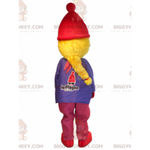 BIGGYMONKEY™ Liten blond flicka i maskotdräkt för skidor - Pojkar och flickor maskot - BIGGYMONKEY_0188 - BiggyMonkey.com