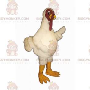 Turkiet BIGGYMONKEY™ maskotdräkt med vit fjäderdräkt - Oklassificerade maskot - BIGGYMONKEY_015585 - BiggyMonkey.com