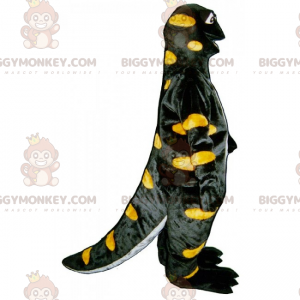 BIGGYMONKEY™ Sort Dino Gul Polka Dot Mascot Kostume -