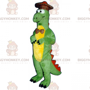 Dino BIGGYMONKEY™ Mascot Costume with Plaid Hat -