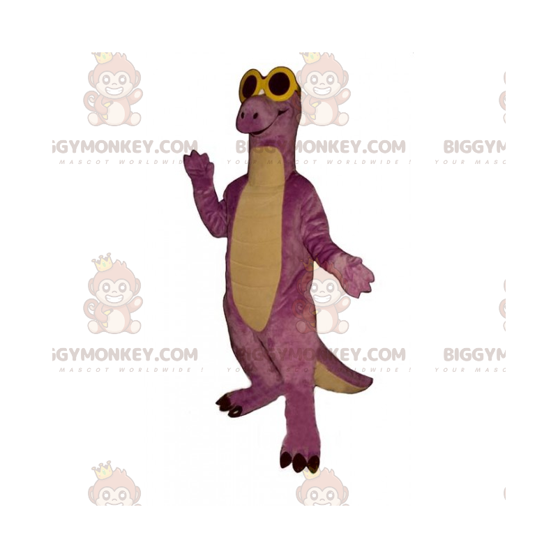 Costume de mascotte BIGGYMONKEY™ de dino avec lunettes noires -