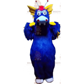 Sininen ja keltainen dino BIGGYMONKEY™ maskottiasu -
