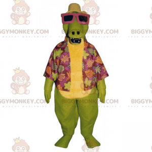 Costume de mascotte BIGGYMONKEY™ de dino en tenue de plage -