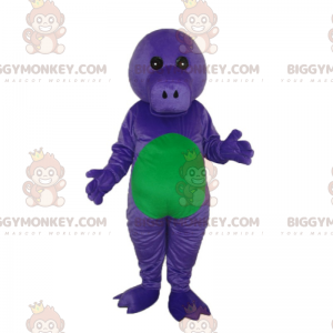 Costume de mascotte BIGGYMONKEY™ de Dino violet et vert sans
