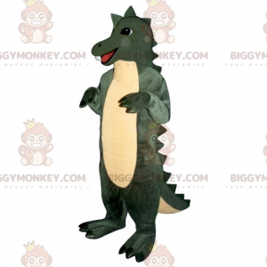 Fantasia de mascote Dino BIGGYMONKEY™ sorridente com brasão