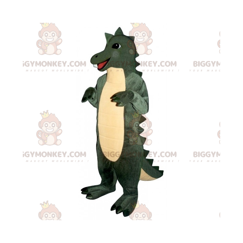 Smiling Dino BIGGYMONKEY™ Mascot Costume With Cute Crest -