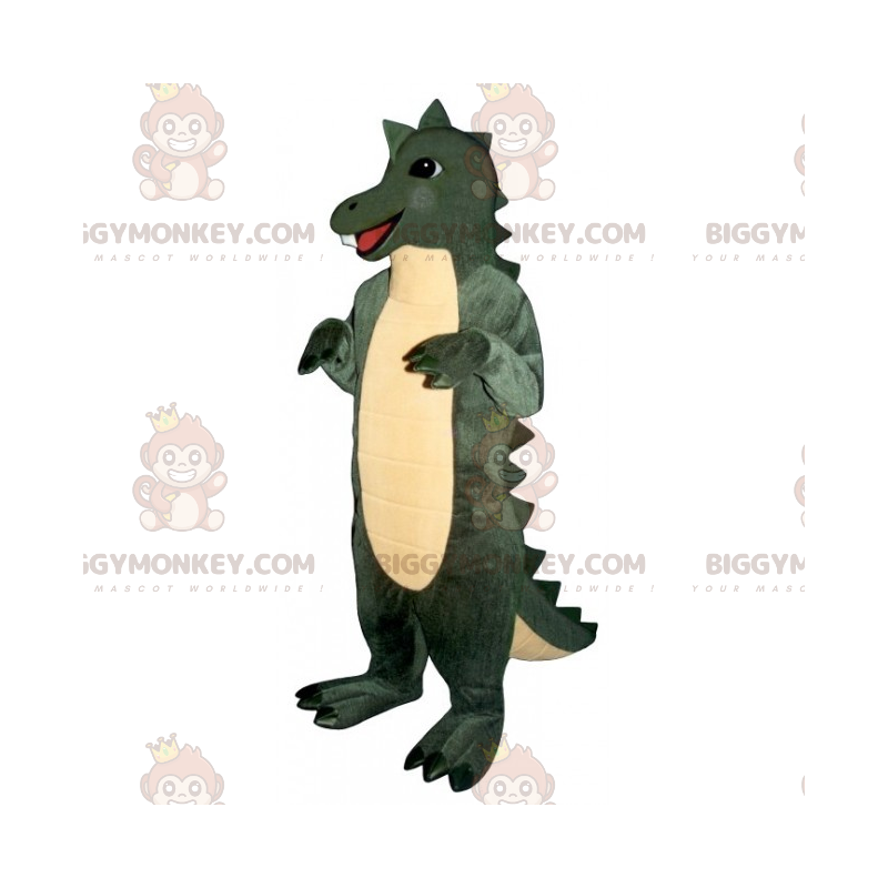 Χαμογελαστή στολή μασκότ Dino BIGGYMONKEY™ με χαριτωμένη κορυφή - Μασκότ δεινοσαύρων - BIGGYMONKEY_015602 - BiggyMonkey.com
