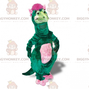 Rozeharige dinosaurus BIGGYMONKEY™ mascottekostuum -