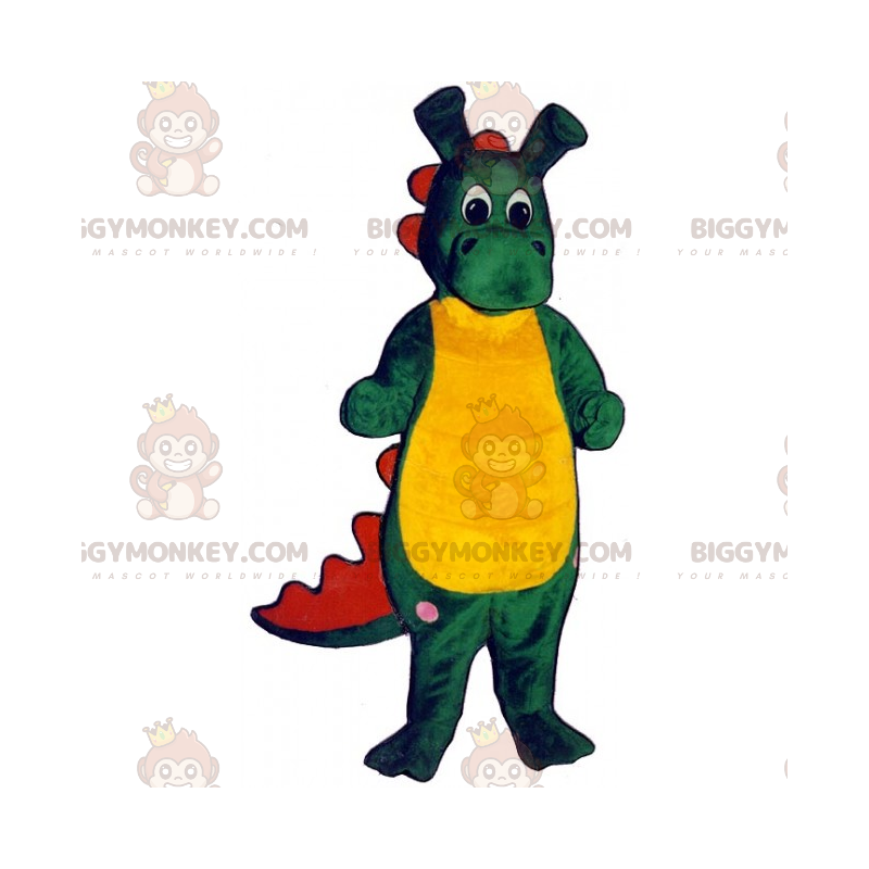 Kostium maskotki BIGGYMONKEY™ Zielono-żółty dinozaur z długimi Kostium maskotki BIGGYMONKEY™ Zielono-żółty dinozaur z długimi