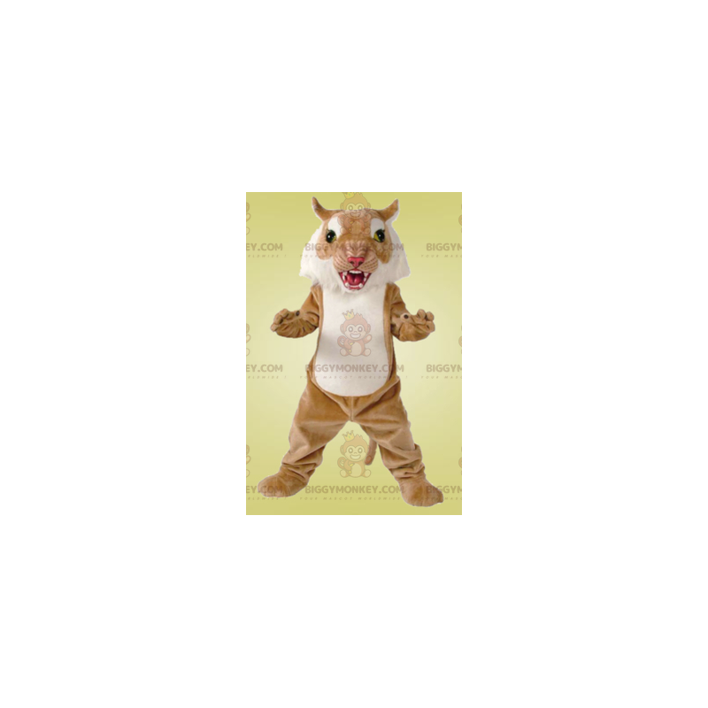 Costume da mascotte BIGGYMONKEY™ da ghepardo marrone e tigre Costume da mascotte BIGGYMONKEY™ da ghepardo marrone e tigre