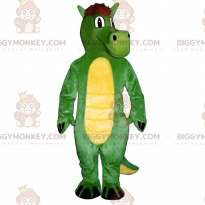 Disfraz de mascota dinosaurio BIGGYMONKEY™ con escudo -