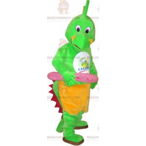 Costume de mascotte BIGGYMONKEY™ de dinosaure avec une bouée