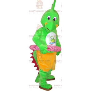 Traje de mascote Dinosaur BIGGYMONKEY™ com bóia rosa - Mascotes de dinossauros - BIGGYMONKEY_015622 - BiggyMonkey.com
