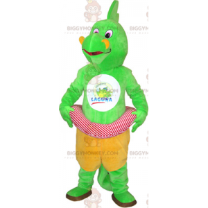 Traje de mascote de dinossauro BIGGYMONKEY™ com bóia rosa